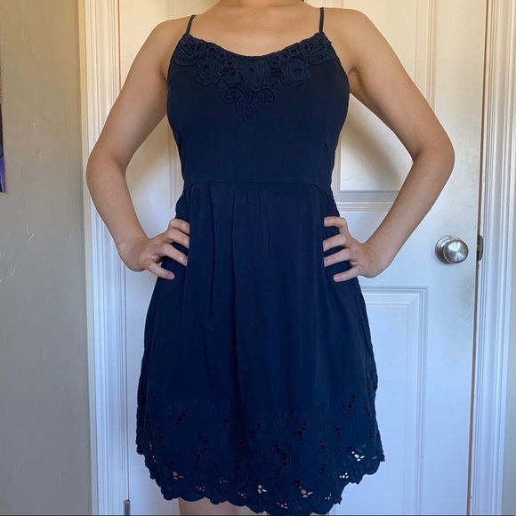 Abercrombie & Fitch navy blue dress - Picture 2 of 4
